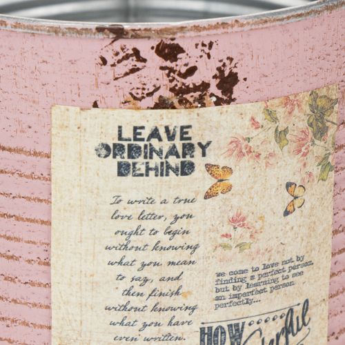 Artikel Kruka, antik ros, dekorativ metalllåda, vintage, Ø15,5 cm H15 cm