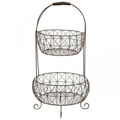 Floristik24 Plant etagere vintage metallkorgstativ 2-vånings 62cm