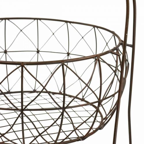 Växtställ vintage metallkorgställ 2 nivåer 62cm