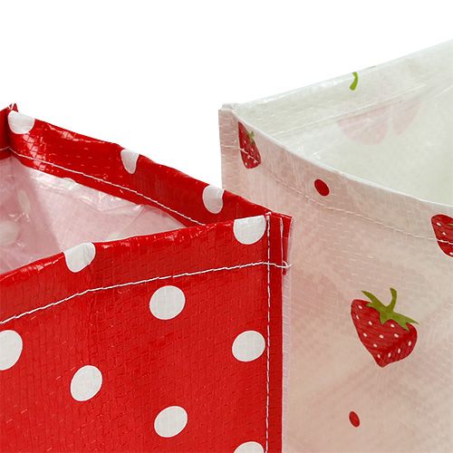 Floristik24 Växtlåda 12x12cm 6st. Röd / vit