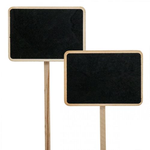 Floristik24 Växtpluggar trä plug-in skyltar mini krittavla 8,5×6cm 6st