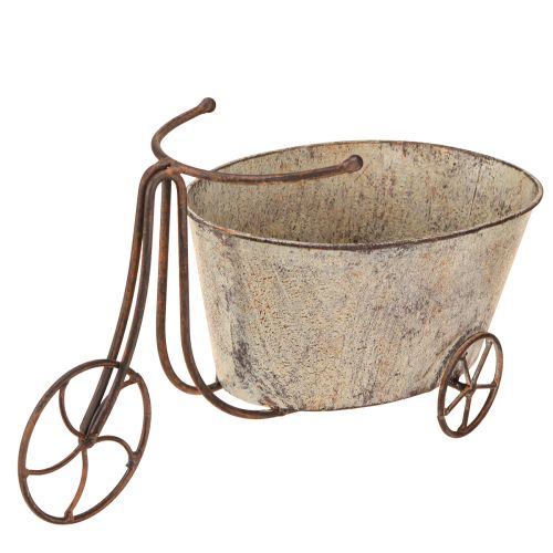 Planteringscykel blomkruka cykel rostgrå 34×16×18cm