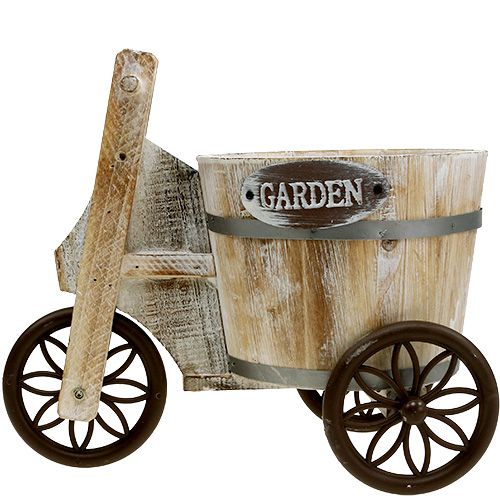Floristik24 Planter trehjuling vit H25cm
