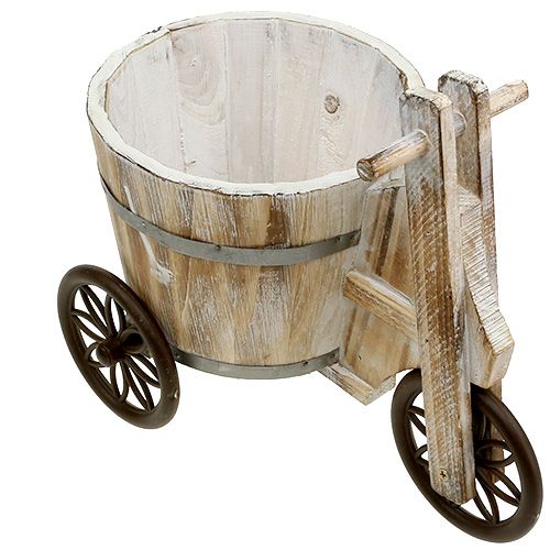 Floristik24 Planter trehjuling vit H25cm