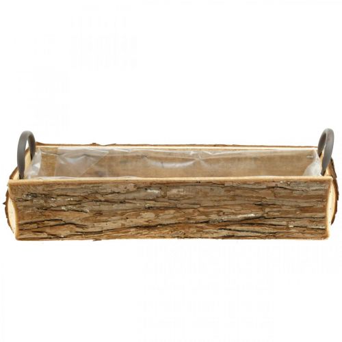 Floristik24 Planteringskärl, trälåda med bark, blomkruka med handtag 46cm