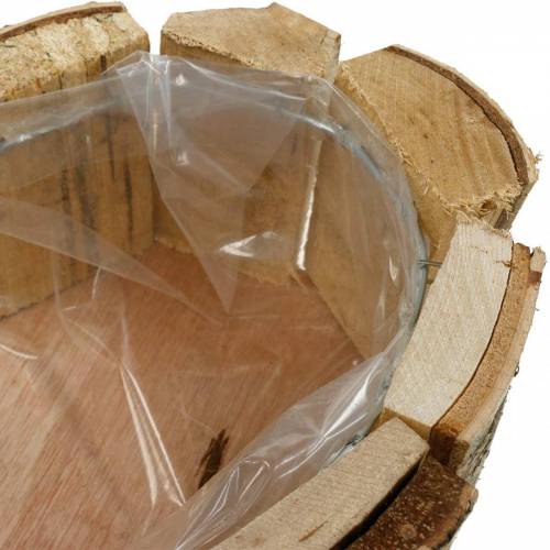 Floristik24 Planter, hjärtformad träskål, björkplanter, hjärtskål 27 × 28cm