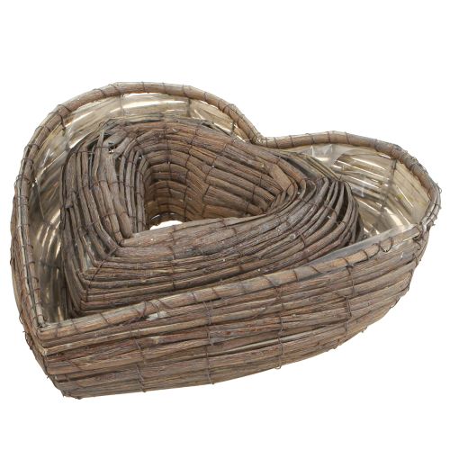 Artikel Plant Heart Plant Bowl Heart Natural Grey 30/40cm Set med 2