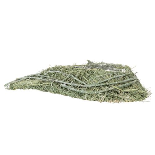 Hjärtformad skål av naturgräs med planteringsfolie, 38 cm | Floristik24.se
