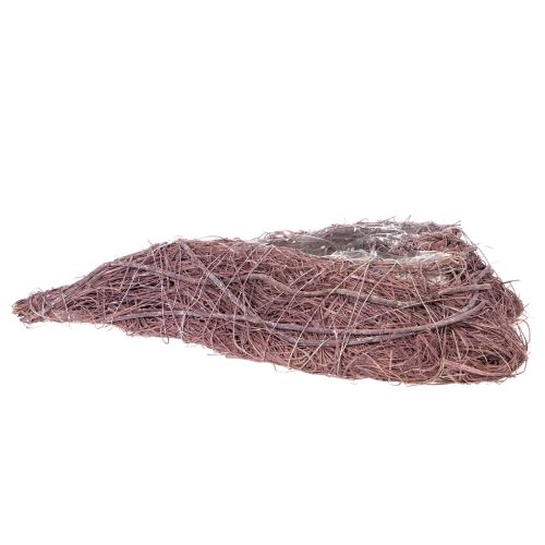 Hjärtformad skål gjord av kvistar med folieinsats, 37 cm | Floristik24.se
