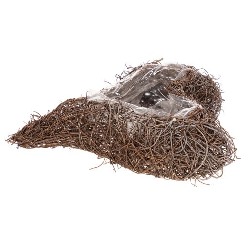 Hjärtformad kruka gjord av kvistar med folie, 20 cm, 2 stycken | Floristik24.se