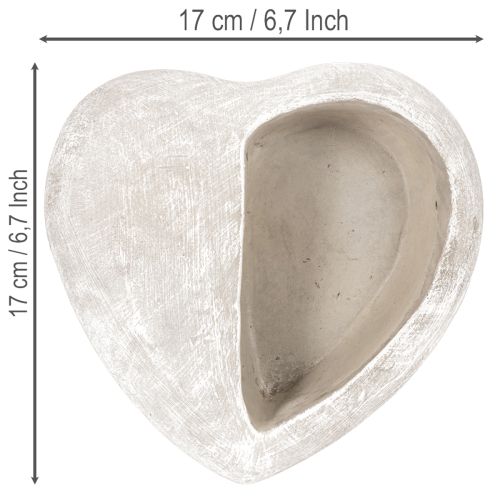 Hjärtformad kruka, gjuten sten, dekorativ kruka, 17 cm | Floristik24.se