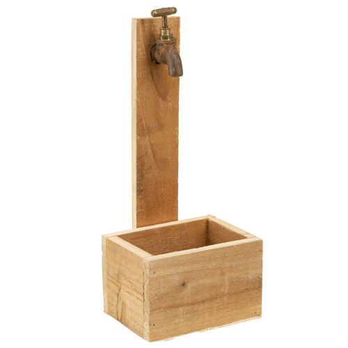 Artikel Planteringskruka Träfontän Tråg Optik Naturrost L15,5cm