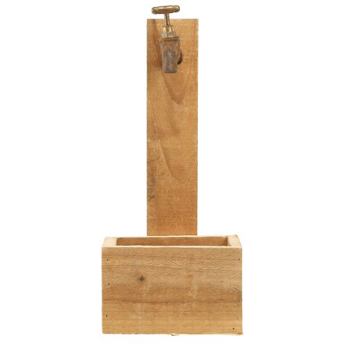 Artikel Planteringskruka Träfontän Tråg Optik Naturrost L15,5cm
