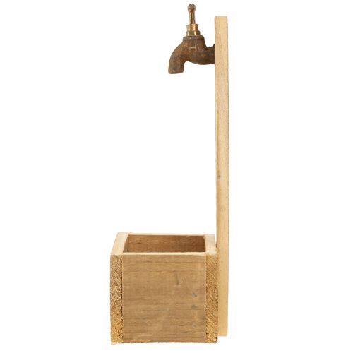 Artikel Planteringskruka Träfontän Tråg Optik Naturrost L15,5cm