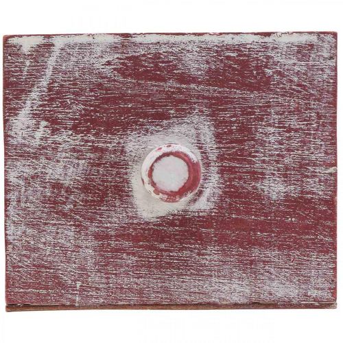 Artikel Växtlåda dekorativ trälåda shabby chic röd vit 12cm