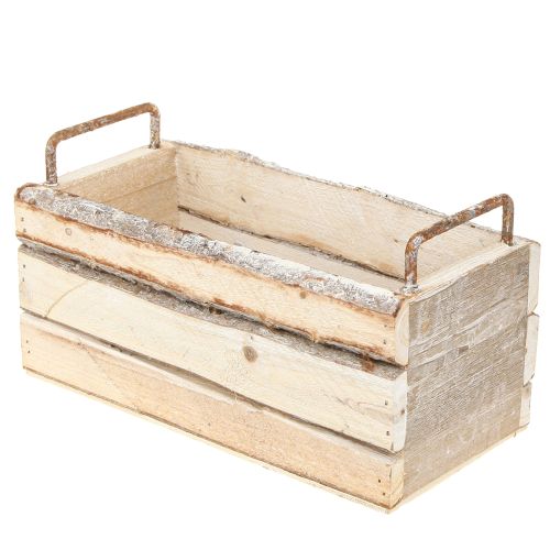 Artikel Planteringskärl Trä Bark Naturligt Handtag L29cm/23cm Set 2st
