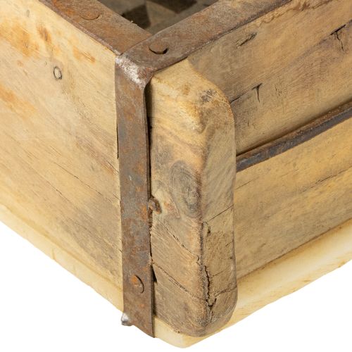 Artikel Blomkruka i trä, tegelformad, uppcycling, 32×15×10 cm