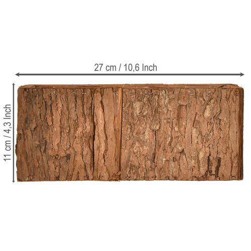 Artikel Träplanter avlång blomlåda tallbark 27×10 cm