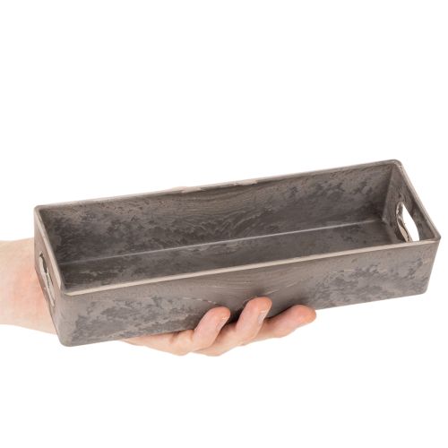 Kompakt rektangulär bricka, mångsidig användning för dekoration och plantering, 23 cm | Floristik24.se