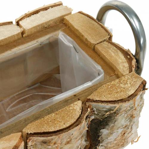 Floristik24 Växtlåda björk med handtag 40×15×13cm deco björkträ