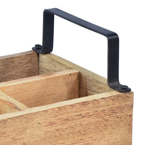 Floristik24 Växtlåda träbestickhållare trälåda 4 fack L30cm