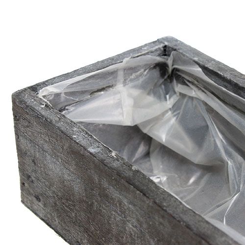 Floristik24 Växtlåda i trä, grå, 30 cm x 9,5 cm x 6 cm