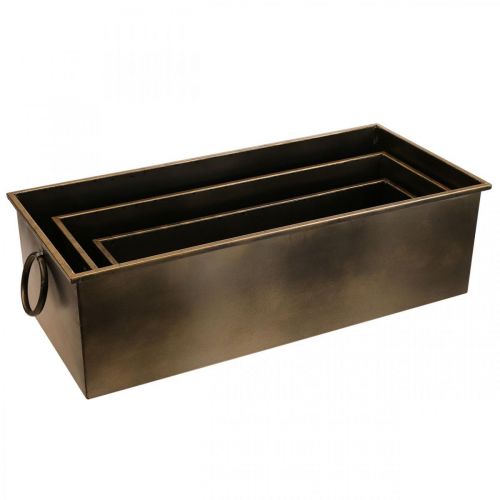 Artikel Blomlåda i metall i mässing 59/53/47 cm Set om 3