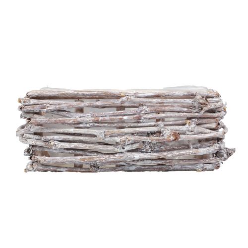Floristik24 Växtlåda växtlåda grenar tvättade vita 30×17×12cm