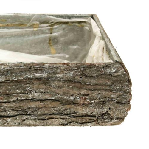 Artikel Växtlåda av trä dekorativ växtskål med bark 33×15×7cm