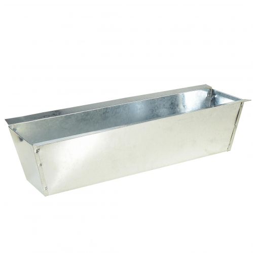 Floristik24 Växtlåda blomlåda metall silver 38x9,5x5cm