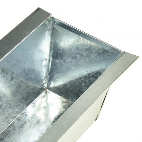 Floristik24 Växtlåda blomlåda metall silver 38x9,5x5cm