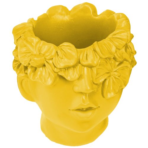 Artikel Planthuvud byst polyresin planter gul 13,5×13×14cm