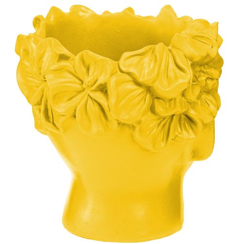 Artikel Planthuvud byst polyresin planter gul 13,5×13×14cm