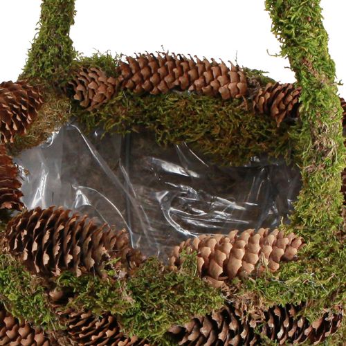 Artikel Växtekorg mossa grankottar korg med handtag Ø32cm H42cm