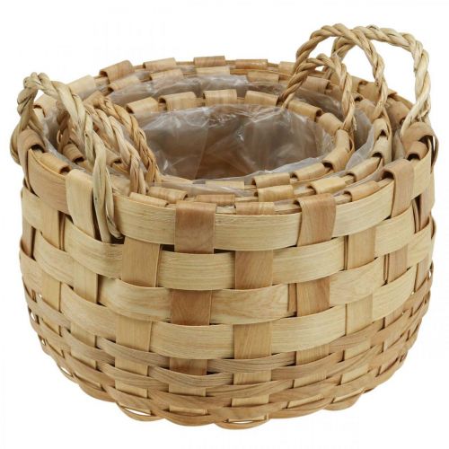 Artikel Plantkorg plantering dekorativ korg natur Ø18/23/29cm set om 3