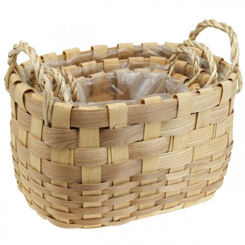 Artikel Växtkorg cachepot med handtag natur 22/27/33cm set om 3