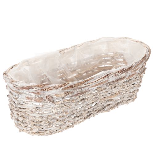 Korgplanter med folieinsats, oval, vit, 37 cm köpa | Floristik24.se