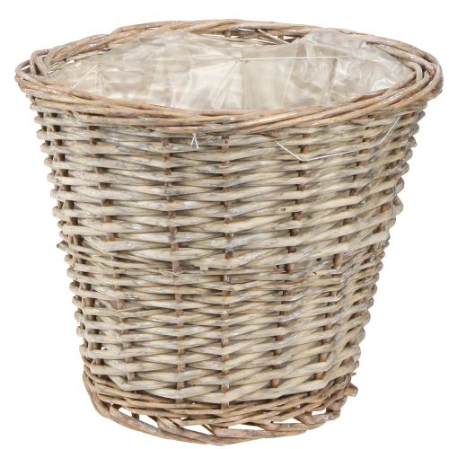 Artikel Växtekorg flätad korg natur grå-vit Ø25 H21cm 2st