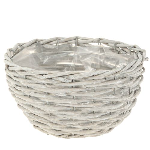 Artikel Plantkorg rund flätad korg vit-grå Ø30/25/20cm set om 3