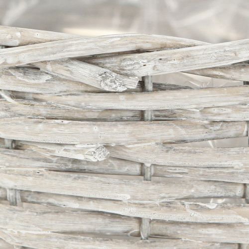 Artikel Plantkorg rund flätad korg vit-grå Ø30/25/20cm set om 3
