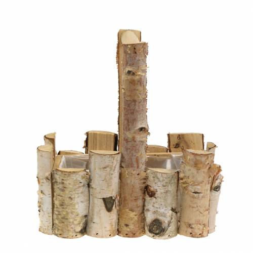 Floristik24 Plantera korg björkgrenar med handtag 24x14,5 cm H25,5cm