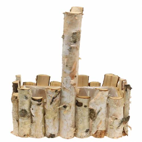 Floristik24 Plantering korg björkgrenar 29x17cm H30cm