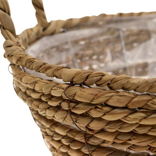 Floristik24 Växtkorg rund sjögräskorg med handtag dekorativ korg Ø25cm H9cm
