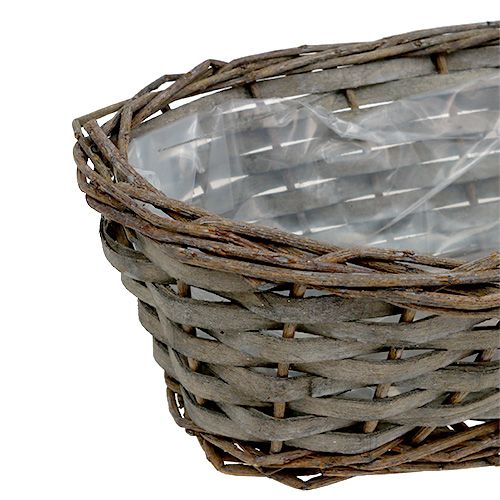 Floristik24 Växtkorg oval grå 30cm x 15cm x 10cm 1p