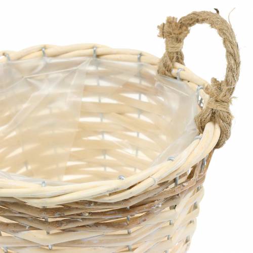 Floristik24 Växtkorg med jutehandtag Ø24 / 20 / 14,5 cm, set om 3