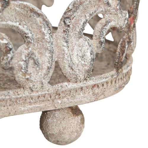 Floristik24 Dekorativ bricka oval antik look grå rost 26/21cm set med 2 delar