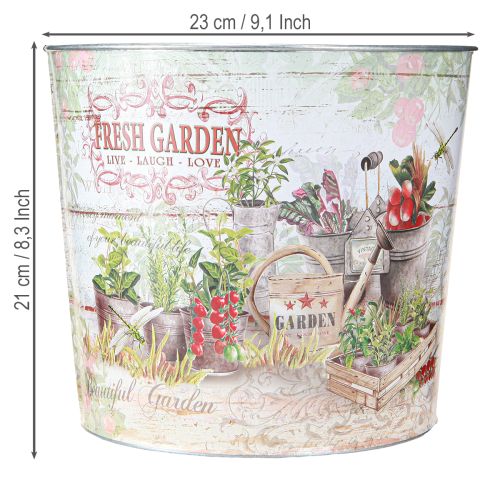 Artikel Växtkruka blomkruka rund metall Fresh Garden H21cm