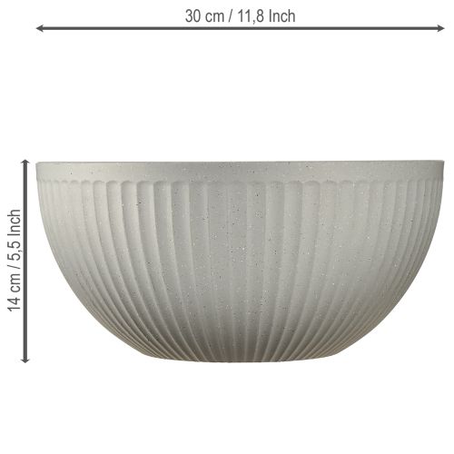 Artikel Blomkruka plast grå melerad skål med spår Ø30cm