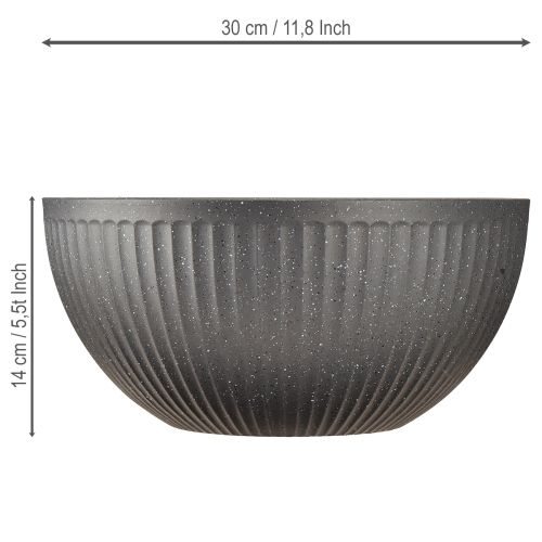 Artikel Kruka i plast med spår antracit Ø30cm