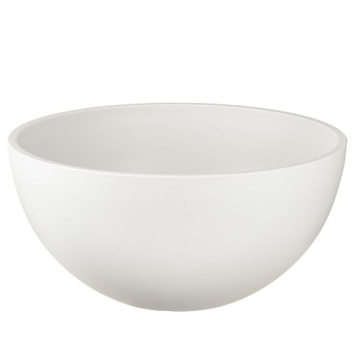 Kruka i plast rund skål vit Ø25cm H12cm